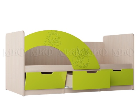 Кровать Юниор-3 Разные Цвета и Рисунок/Ш-1635 мм x Г-850 мм х В-800 мм